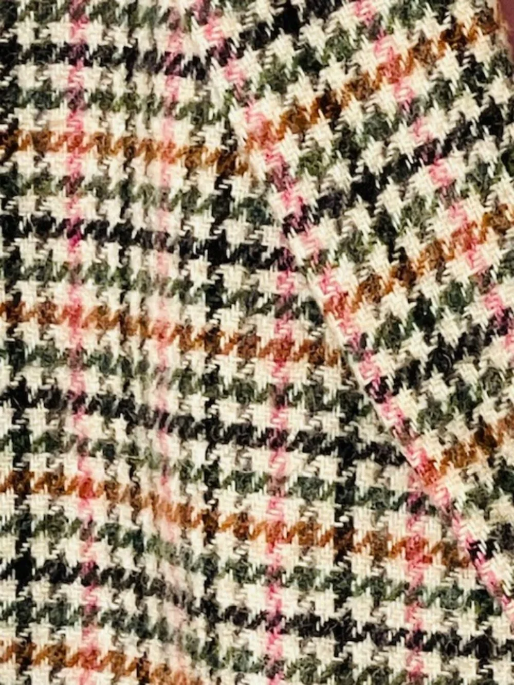 Talbots Houndstooth Wool Blend Blazer Pink Owl Lining Classic Plus 20W